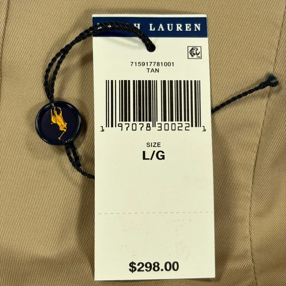 Polo Ralph Lauren Modern Fit Stretch Blazer Mens 44R Tan Beige Cotton Chino NEW